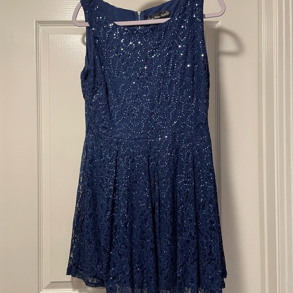 Navy Glitter Sequin Dress | Mela Loves London